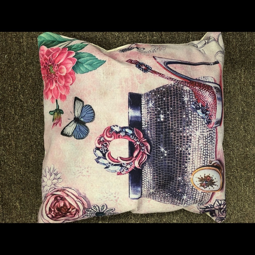 Ladies purse pillow will, earring, butterfly, high heel shoe, etc